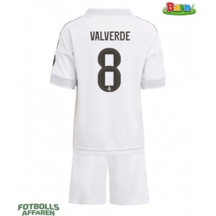 Real Madrid Federico Valverde #8 Hemmaställ Barn 2025-26 Kortärmad (+ Korta byxor)